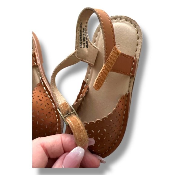 THEE BRON Toddler GIrl's Comfort Sandals Kids Sandals Brown Soft Leather Size 6 - Picture 2 of 9